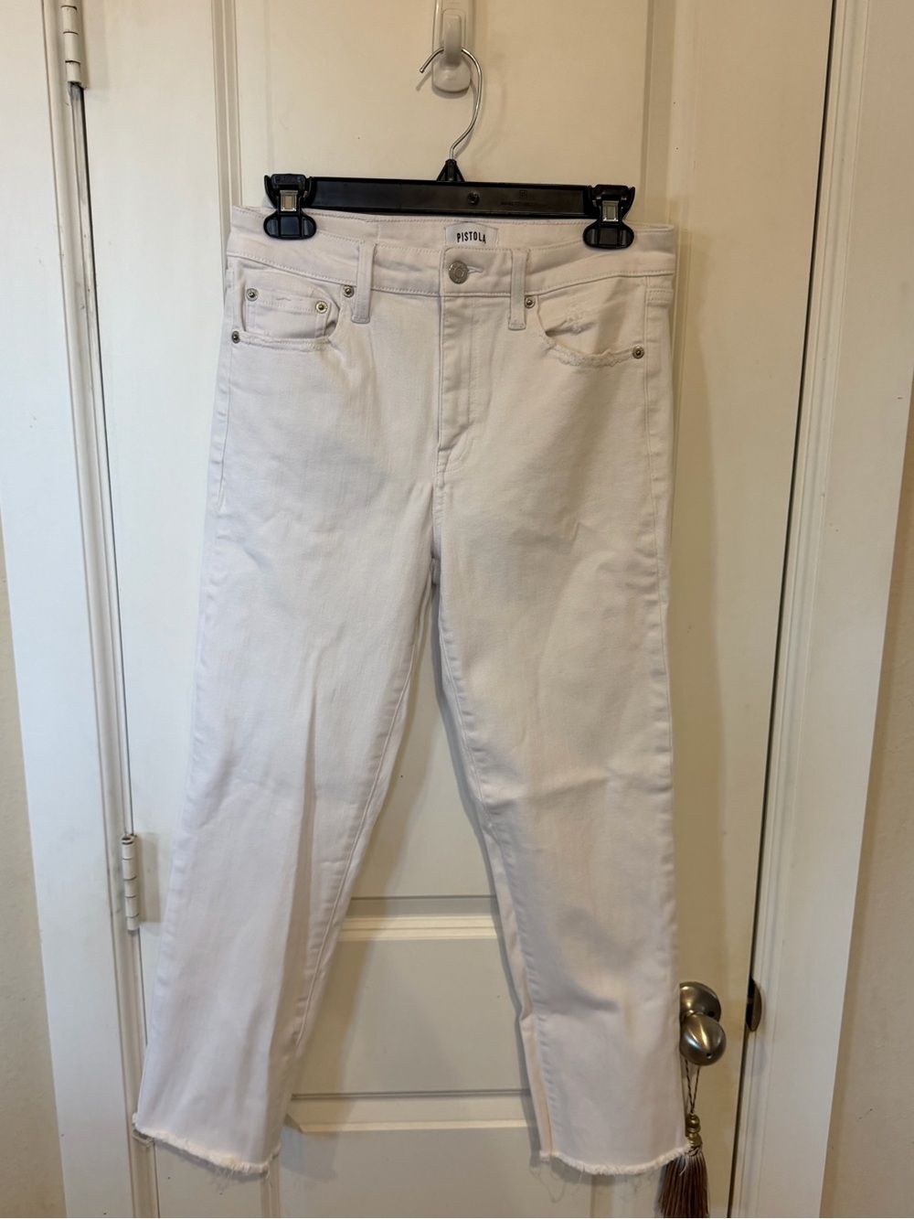 Pistola Women's White Straight-Leg Cropped Jeans